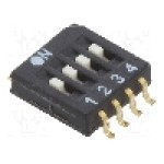 Intrerupator DIP, 2 pozitii, montare SMT, 4 sectiuni, ECE - EHS104LT Intrerupator DIP, 2 pozitii, montare SMT, 4 sectiuni, ECE - EHS104LT