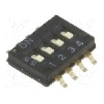 Intrerupator DIP, 2 pozitii, montare SMT, 4 sectiuni, OMRON OCB - A6H-4101 Intrerupator DIP, 2 pozitii, montare SMT, 4 sectiuni, OMRON OCB - A6H-4101