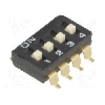 Intrerupator DIP, 2 pozitii, montare SMT, 4 sectiuni, OMRON OCB - A6S-4104-H Intrerupator DIP, 2 pozitii, montare SMT, 4 sectiuni, OMRON OCB - A6S-4104-H