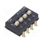 Intrerupator DIP, 2 pozitii, montare SMT, 4 sectiuni, OMRON OCB - A6SN4104 Intrerupator DIP, 2 pozitii, montare SMT, 4 sectiuni, OMRON OCB - A6SN4104