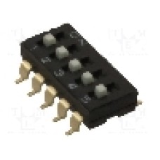 Intrerupator DIP, 2 pozitii, montare SMT, 5 sectiuni, OMRON OCB - A6S-5104-H