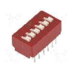 Intrerupator DIP, 2 pozitii, montare SMT, 6 sectiuni, C&K - BD06 Intrerupator DIP, 2 pozitii, montare SMT, 6 sectiuni, C&K - BD06