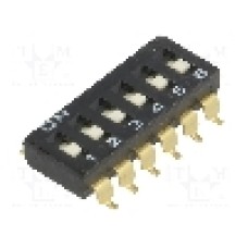 Intrerupator DIP, 2 pozitii, montare SMT, 6 sectiuni, OMRON OCB - A6S-6101-H