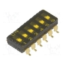 Intrerupator DIP, 2 pozitii, montare SMT, 6 sectiuni, OMRON OCB - A6S-6102-H