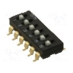 Intrerupator DIP, 2 pozitii, montare SMT, 6 sectiuni, OMRON OCB - A6S-6104-H Intrerupator DIP, 2 pozitii, montare SMT, 6 sectiuni, OMRON OCB - A6S-6104-H