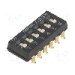 Intrerupator DIP, 2 pozitii, montare SMT, 6 sectiuni, OMRON OCB - A6SN-6101