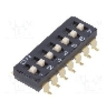 Intrerupator DIP, 2 pozitii, montare SMT, 7 sectiuni, OMRON OCB - A6S7104H Intrerupator DIP, 2 pozitii, montare SMT, 7 sectiuni, OMRON OCB - A6S7104H