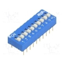 Intrerupator DIP, 2 pozitii, montare THT, 10 sectiuni, ECE - EDG110S