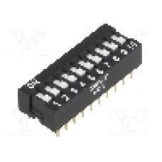 Intrerupator DIP, 2 pozitii, montare THT, 10 sectiuni, OMRON OCB - A6E-0101-N