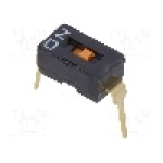 Intrerupator DIP, 2 pozitii, montare THT, 1 sectiuni, OMRON OCB - A6T1102 Intrerupator DIP, 2 pozitii, montare THT, 1 sectiuni, OMRON OCB - A6T1102