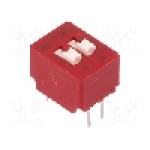 Intrerupator DIP, 2 pozitii, montare THT, 2 sectiuni, C&K - BD02