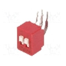 Intrerupator DIP, 2 pozitii, montare THT, 2 sectiuni, C&K - BD02AV