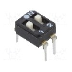 Intrerupator DIP, 2 pozitii, montare THT, 2 sectiuni, ECE - EAM102EZ