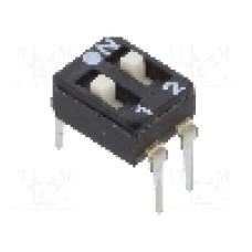 Intrerupator DIP, 2 pozitii, montare THT, 2 sectiuni, ECE - EAM102EZ