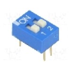 Intrerupator DIP, 2 pozitii, montare THT, 2 sectiuni, ECE - EDG102S Intrerupator DIP, 2 pozitii, montare THT, 2 sectiuni, ECE - EDG102S