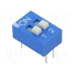 Intrerupator DIP, 2 pozitii, montare THT, 2 sectiuni, ECE - EDS102SZ