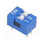 Intrerupator DIP, 2 pozitii, montare THT, 2 sectiuni, NINIGI - 