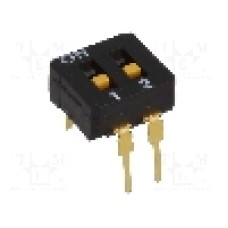 Intrerupator DIP, 2 pozitii, montare THT, 2 sectiuni, OMRON OCB - A6D-2100