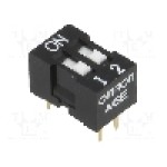 Intrerupator DIP, 2 pozitii, montare THT, 2 sectiuni, OMRON OCB - A6E-2101-N Intrerupator DIP, 2 pozitii, montare THT, 2 sectiuni, OMRON OCB - A6E-2101-N
