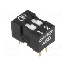 Intrerupator DIP, 2 pozitii, montare THT, 2 sectiuni, OMRON OCB - A6E-2101-N