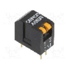 Intrerupator DIP, 2 pozitii, montare THT, 2 sectiuni, OMRON OCB - A6ER-2101