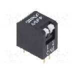 Intrerupator DIP, 2 pozitii, montare THT, 2 sectiuni, OMRON OCB - A6FR2101