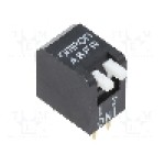 Intrerupator DIP, 2 pozitii, montare THT, 2 sectiuni, OMRON OCB - A6FR2104