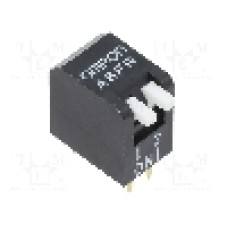 Intrerupator DIP, 2 pozitii, montare THT, 2 sectiuni, OMRON OCB - A6FR2104