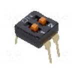 Intrerupator DIP, 2 pozitii, montare THT, 2 sectiuni, OMRON OCB - A6T-2104 Intrerupator DIP, 2 pozitii, montare THT, 2 sectiuni, OMRON OCB - A6T-2104