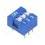 Intrerupator DIP, 2 pozitii, montare THT, 3 sectiuni, NINIGI - 