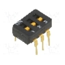 Intrerupator DIP, 2 pozitii, montare THT, 3 sectiuni, OMRON OCB - A6D-3100