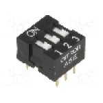 Intrerupator DIP, 2 pozitii, montare THT, 3 sectiuni, OMRON OCB - A6E-3101-N
