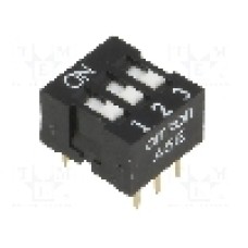 Intrerupator DIP, 2 pozitii, montare THT, 3 sectiuni, OMRON OCB - A6E-3101-N