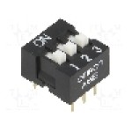 Intrerupator DIP, 2 pozitii, montare THT, 3 sectiuni, OMRON OCB - A6E-3104-N