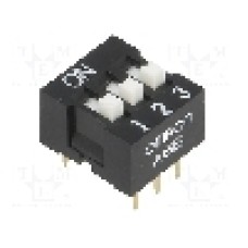 Intrerupator DIP, 2 pozitii, montare THT, 3 sectiuni, OMRON OCB - A6E-3104-N