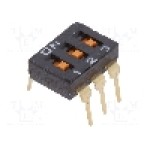 Intrerupator DIP, 2 pozitii, montare THT, 3 sectiuni, OMRON OCB - A6T-3101 Intrerupator DIP, 2 pozitii, montare THT, 3 sectiuni, OMRON OCB - A6T-3101