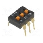 Intrerupator DIP, 2 pozitii, montare THT, 3 sectiuni, OMRON OCB - A6T-3104 Intrerupator DIP, 2 pozitii, montare THT, 3 sectiuni, OMRON OCB - A6T-3104