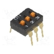 Intrerupator DIP, 2 pozitii, montare THT, 3 sectiuni, OMRON OCB - A6T-3104 Intrerupator DIP, 2 pozitii, montare THT, 3 sectiuni, OMRON OCB - A6T-3104