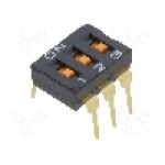 Intrerupator DIP, 2 pozitii, montare THT, 3 sectiuni, OMRON OCB - A6T3102 Intrerupator DIP, 2 pozitii, montare THT, 3 sectiuni, OMRON OCB - A6T3102