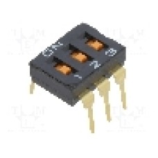 Intrerupator DIP, 2 pozitii, montare THT, 3 sectiuni, OMRON OCB - A6T3102