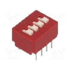 Intrerupator DIP, 2 pozitii, montare THT, 4 sectiuni, C&K - BD04 Intrerupator DIP, 2 pozitii, montare THT, 4 sectiuni, C&K - BD04