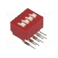 Intrerupator DIP, 2 pozitii, montare THT, 4 sectiuni, C&K - BD04AV Intrerupator DIP, 2 pozitii, montare THT, 4 sectiuni, C&K - BD04AV