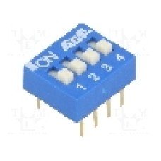 Intrerupator DIP, 2 pozitii, montare THT, 4 sectiuni, ECE - EDG104S