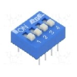 Intrerupator DIP, 2 pozitii, montare THT, 4 sectiuni, ECE - EDS104SZ