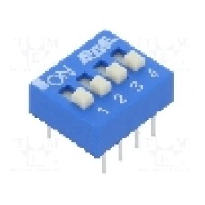 Intrerupator DIP, 2 pozitii, montare THT, 4 sectiuni, ECE - EDS104SZ