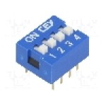 Intrerupator DIP, 2 pozitii, montare THT, 4 sectiuni, NINIGI - 