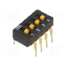 Intrerupator DIP, 2 pozitii, montare THT, 4 sectiuni, OMRON OCB - A6D-4103 Intrerupator DIP, 2 pozitii, montare THT, 4 sectiuni, OMRON OCB - A6D-4103