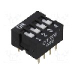 Intrerupator DIP, 2 pozitii, montare THT, 4 sectiuni, OMRON OCB - A6E-4101-N Intrerupator DIP, 2 pozitii, montare THT, 4 sectiuni, OMRON OCB - A6E-4101-N