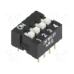 Intrerupator DIP, 2 pozitii, montare THT, 4 sectiuni, OMRON OCB - A6E-4104-N Intrerupator DIP, 2 pozitii, montare THT, 4 sectiuni, OMRON OCB - A6E-4104-N