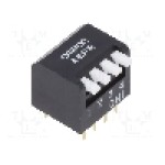 Intrerupator DIP, 2 pozitii, montare THT, 4 sectiuni, OMRON OCB - A6FR4104